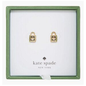 New Kate Spade NY Spade Padlock Stud Earrings